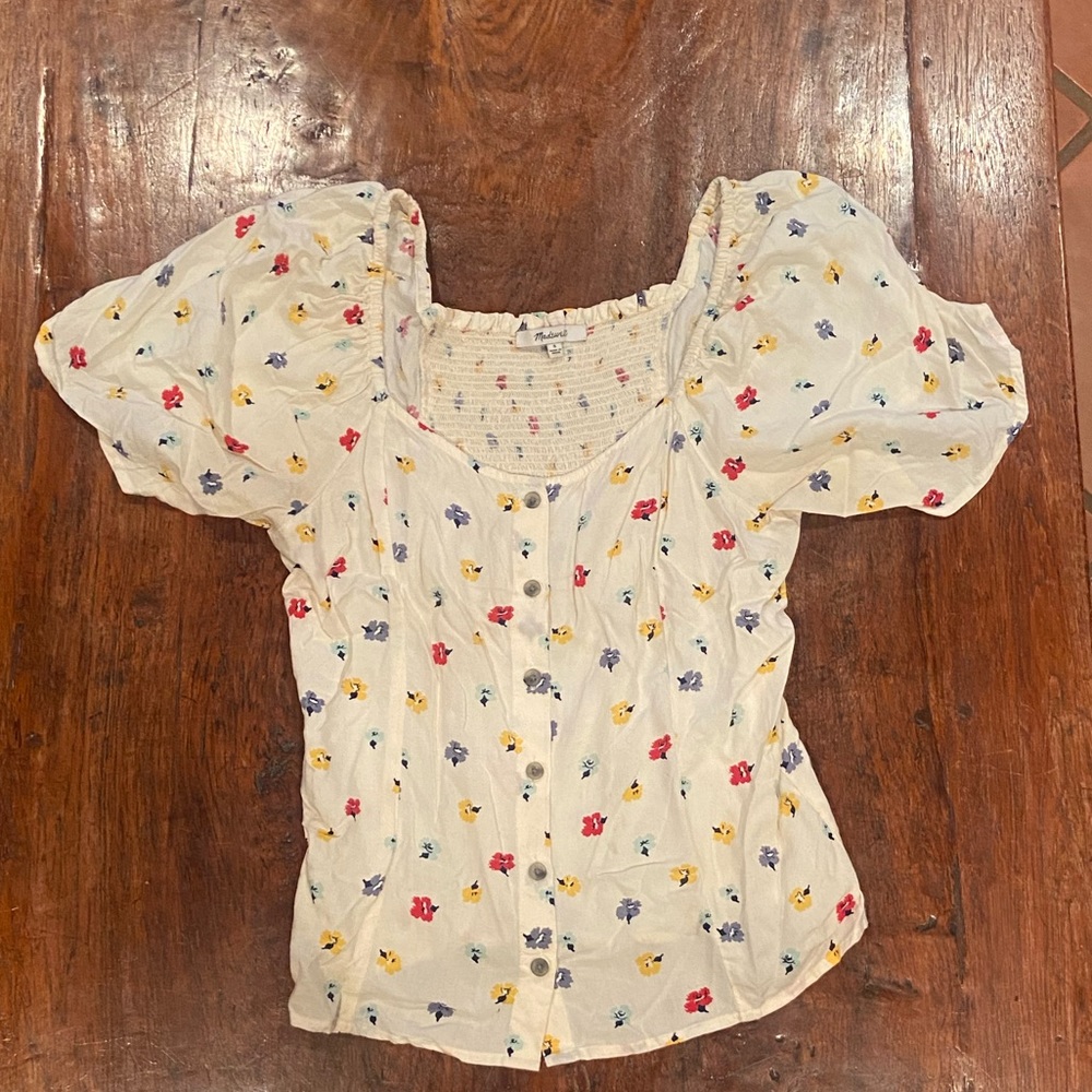 Madewell short sleeve comfy blouse
